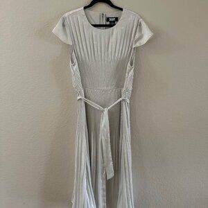 DKNY Women's Pleated Cocktail Dress Color Silver Size 16 Style DD3JA341